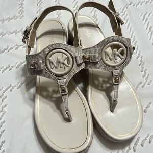 Michael Kors White Wedge Sandals